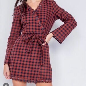 Vintage vibe red plaid dress